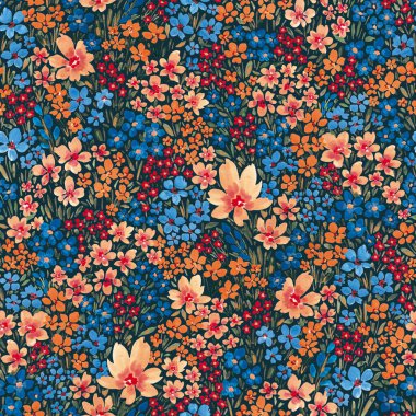 Kusursuz desenli tekstil desenli çiçek desenli sanat kumaşı çizimi