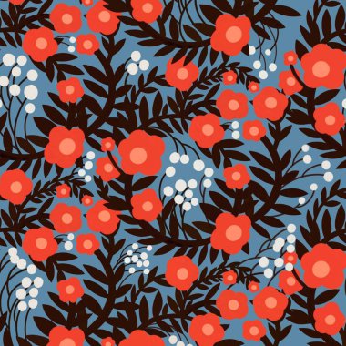 Kusursuz desenli tekstil desenli çiçek desenli sanat kumaşı çizimi