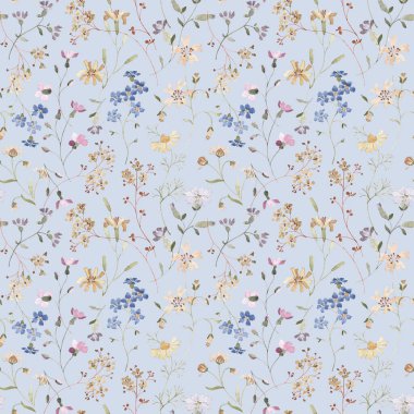 Kusursuz desenli tekstil desenli çiçek desenli sanat kumaşı çizimi