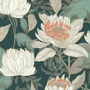 Kusursuz çiçek desenli sanat tasarımı çizimi