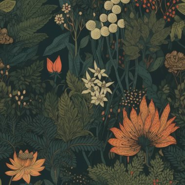 Kusursuz çiçek desenli sanat tasarımı çizimi