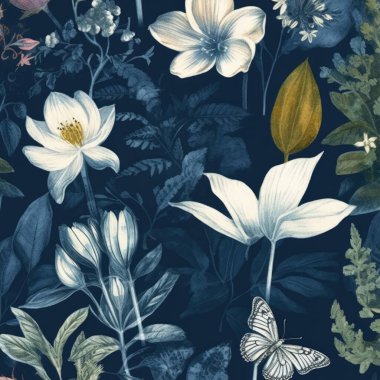 Kusursuz çiçek desenli sanat tasarımı çizimi