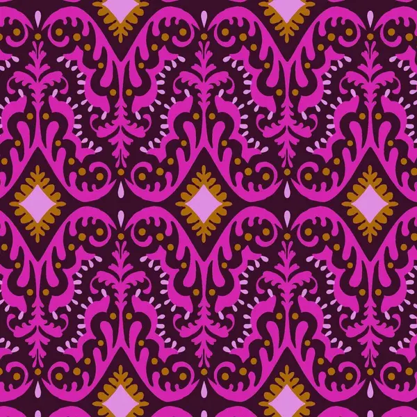 Kusursuz desenli etnik geleneksel kültür çiçek çizimi