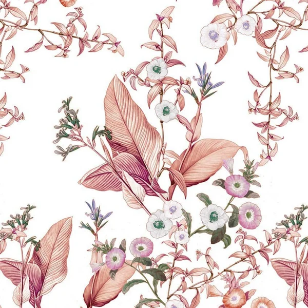 Kusursuz desenli tekstil desenli çiçek desenli sanat kumaşı çizimi