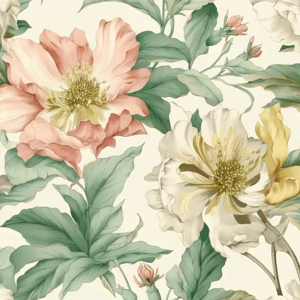 Kusursuz çiçek desenli sanat tasarımı çizimi