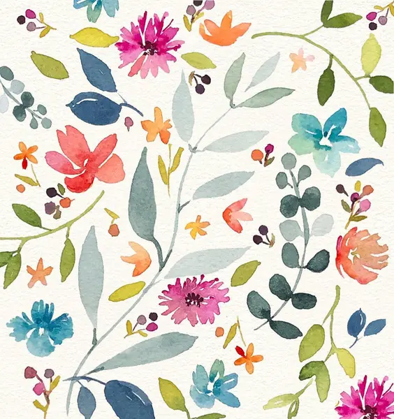 Kusursuz çiçek desenli sanat tasarımı çizimi