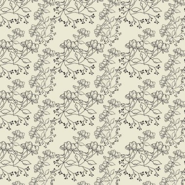 Kusursuz desenli çiçek desenli sanat tasarımı çizimi