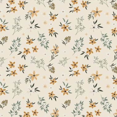 Kusursuz desenli çiçekli çiçek yaprakları illüstrasyon doğası.