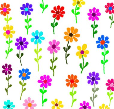 Kusursuz çiçek desenli sanat tasarımı çizimi