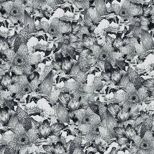 Kusursuz desenli çiçekli çiçek yaprakları çizim yapıyor.