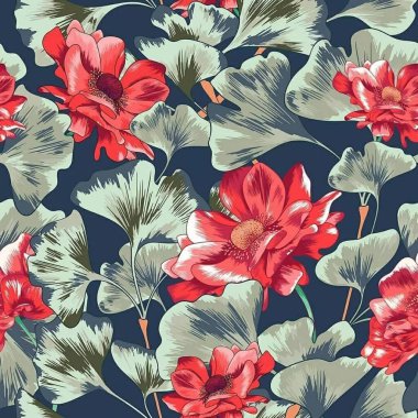 Kusursuz soyut çiçek desenli illüstrasyon arka planı