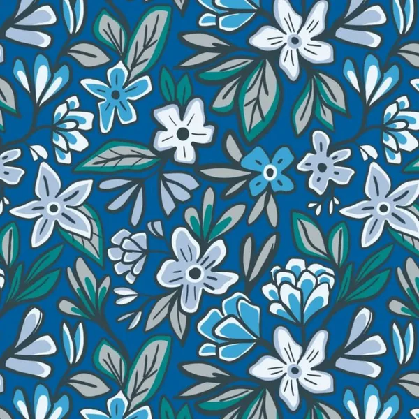 Απρόσκοπτη Floral Μοτίβο Λουλούδι Τέχνη Σχέδιο Εικονογράφηση — Φωτογραφία Αρχείου