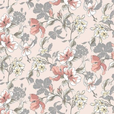 Kusursuz çiçek desenli sanat tasarımı çizimi