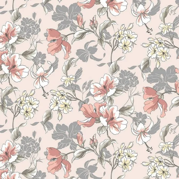 Kusursuz çiçek desenli sanat tasarımı çizimi