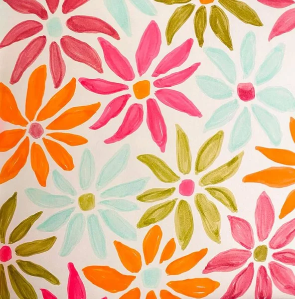 Kusursuz çiçek desenli sanat tasarımı çizimi