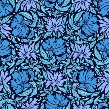 Çiçek desenli tasarım. Tekstil çiçeği kumaş çizimi için.