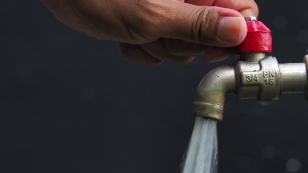 Έννοια Του Ατόμου Που Χρησιμοποιεί Νερό Στην Καθημερινή Ζωή Νερό — Αρχείο Βίντεο