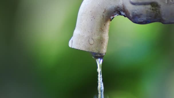 Concepto Crisis Del Agua Escasez Agua Primer Plano Grifo Sin — Vídeos de Stock