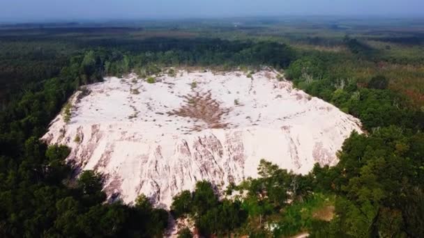 Aerial View Large Pit Gypsum Mine Large Gypsum Mine Mining — 图库视频影像