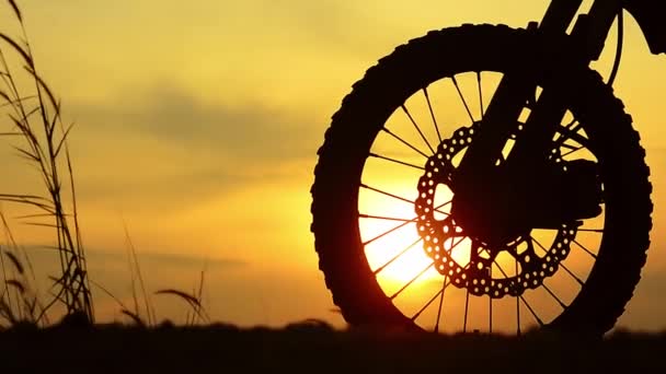 晚上在山上骑越野自行车 业余爱好和自由的想法 — 图库视频影像