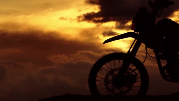 Motocross Rower Górze Godzinach Wieczornych Hobby Idee Wolności — Wideo stockowe