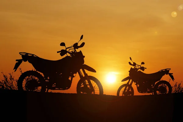 Motocross motorcycles silhouette. motorcycle travel concept