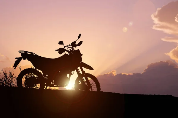 Motocross motorcycle silhouette. motorcycle travel concept