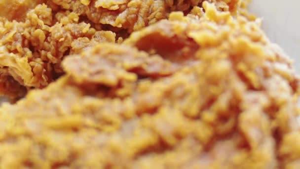 Conceito Comida Plástico Frango Frito Gordo Delicioso Mas Destrói Saúde — Vídeo de Stock