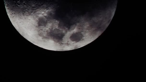 Lune Par Nuit Nuageuse Sombre Nuages Passant Clair Lune Pour — Video