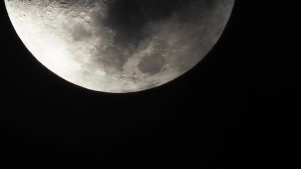 Księżyc Ciemną Pochmurną Noc Chmury Mijające Ducha Księżyca Dla Horrorów — Wideo stockowe