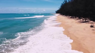 Aerial video concept o background for summer. Waves sea with beautiful beaches of Phuket, Thailand.