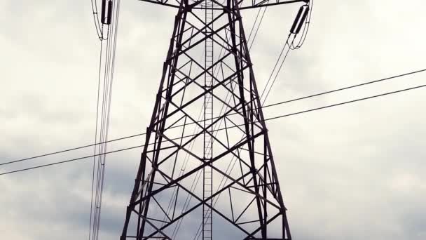High Voltage Transmission Towers Complex Steel Structures — Stock videók