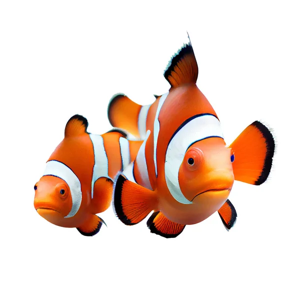 Clown fish isolated on white background, 3d illustration