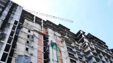 Abandoned building that was not completed because of the crisis of COVID-19. economic collapse concept