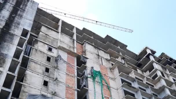 Abandoned Building Completed Because Crisis Covid Economic Collapse Concept — Vídeo de stock