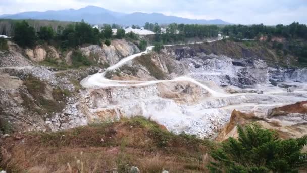 Large Gypsum Mine Thailand Mining Industry Concept — Wideo stockowe