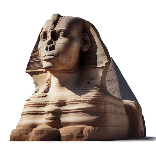 Great Sphinx of Giza isolated on white background