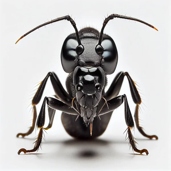 black ant on a white background, 3d render
