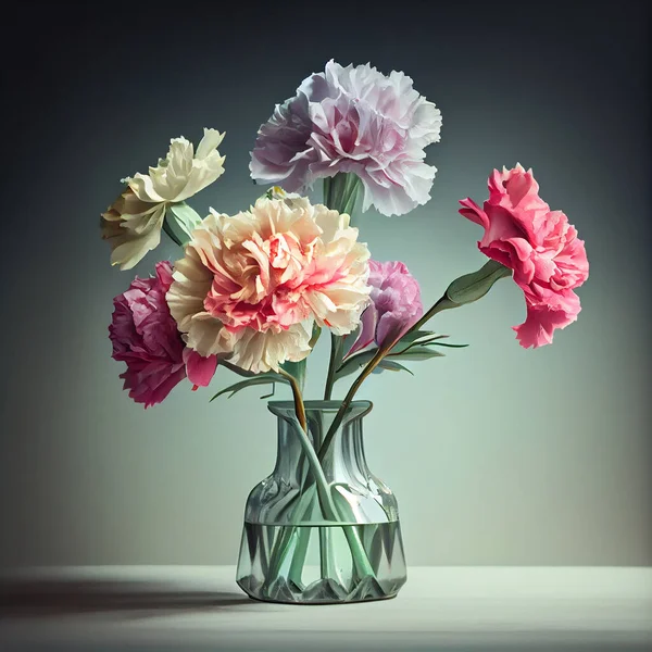 bouquet of carnations in vase