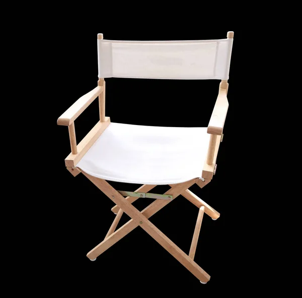 wooden chair isolated on black background. canvas chair with clipping path