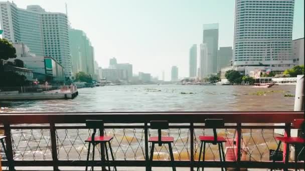 Concepto Increíble Tailandia Chao Phraya River Public Boat Trip Diciembre — Vídeos de Stock