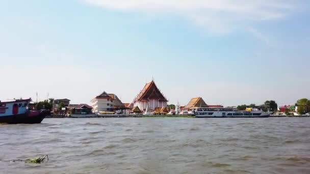 Concept Amazing Thailand Chao Phraya River Public Boat Trip December — Stock Video
