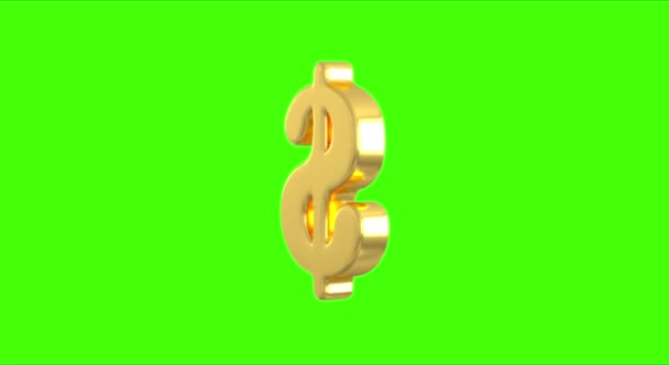 Dinero Animado Dólar Signo Gráficos Movimiento Con Fondo Pantalla Verde — Vídeos de Stock
