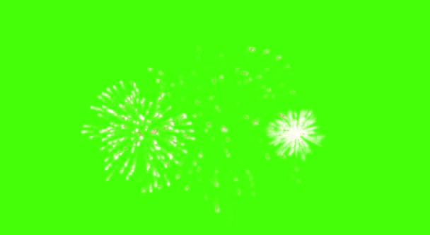 Explosão Fogos Artifício Tela Verde — Vídeo de Stock