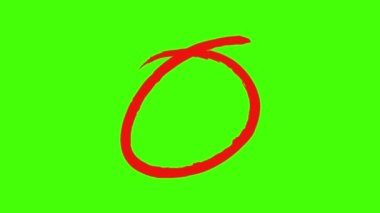 Yeşil ekran arkaplanlı yanlış işaretli daire hareketi grafikleri