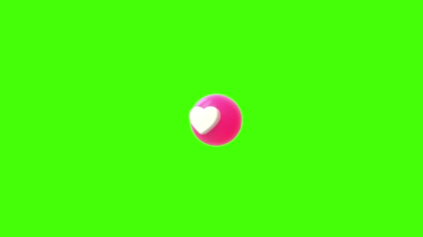 Heart Love Day Motion Graphics Mit Grünem Bildschirmhintergrund — Stockvideo