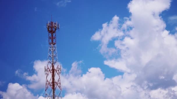 Telefonmast Gegen Himmel Mobilfunkmast — Stockvideo