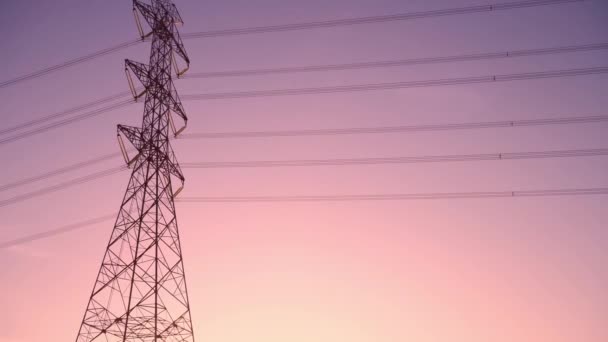 Concepto Seguridad Energética Crisis Energía Eléctrica Nuevas Torres Transmisión Alta — Vídeos de Stock
