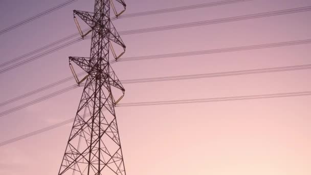 Concepto Seguridad Energética Crisis Energía Eléctrica Nuevas Torres Transmisión Alta — Vídeos de Stock