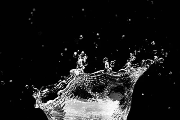 Víz Splash Fekete Háttér Díszítő Projektek — Stock Fotó